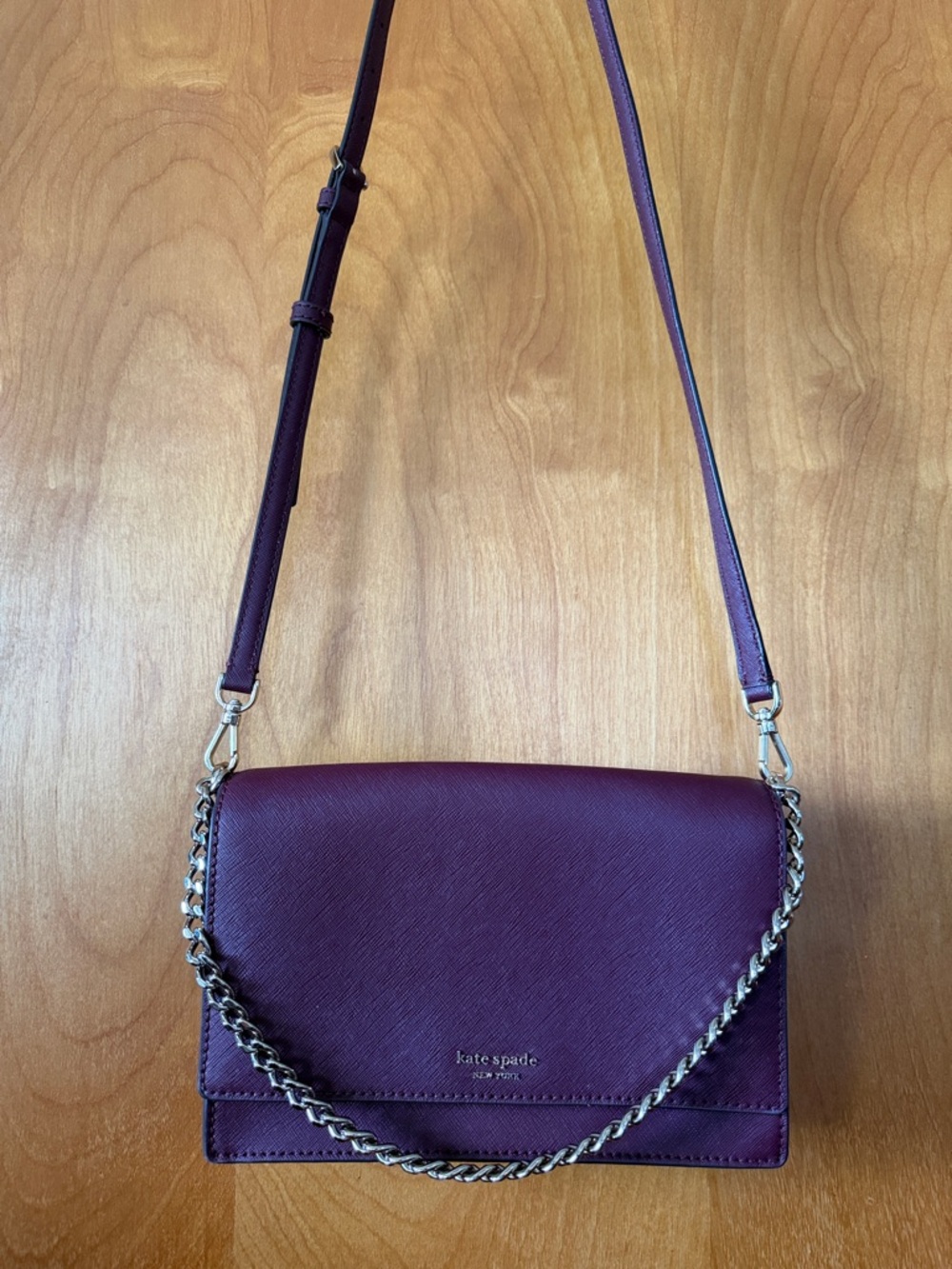 kate spade Cameron Convertible Crossbody Plum Leather Bag